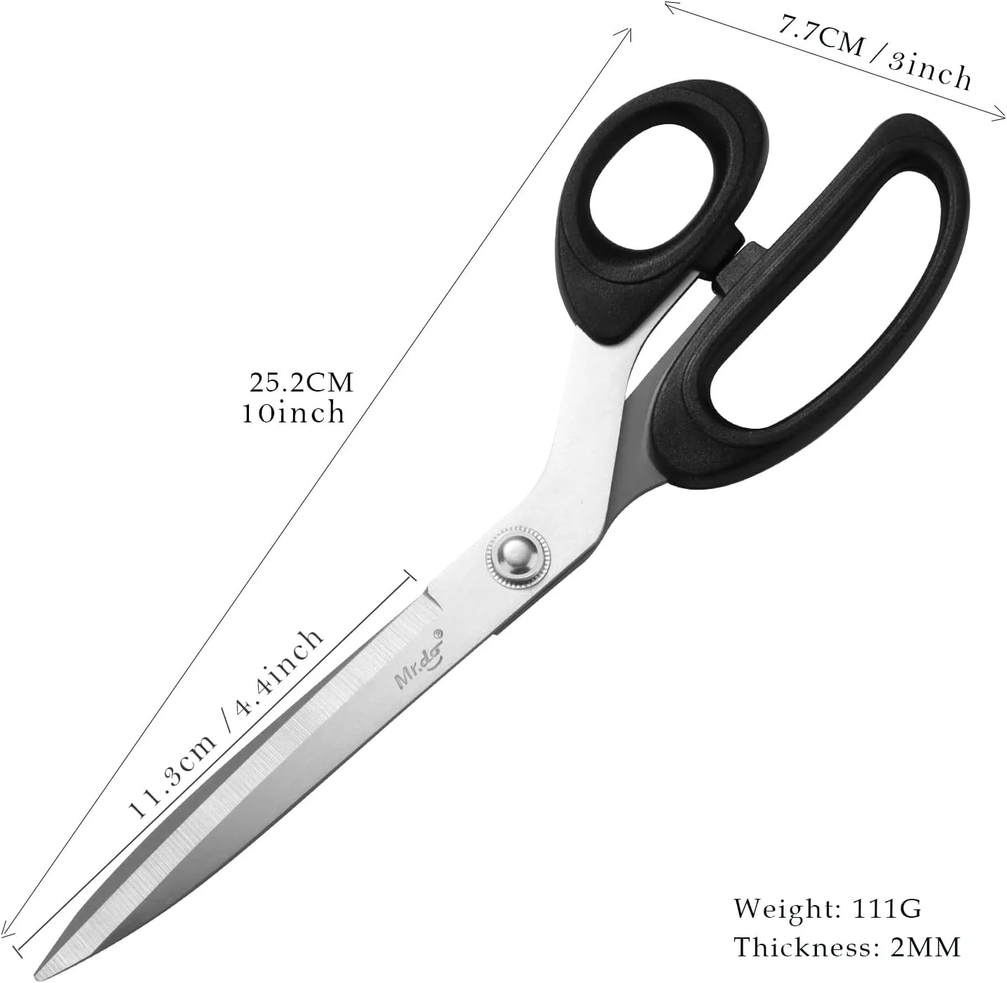 قیچی همه کاره کلاسیک YYDSBAYS، استیل ضد زنگ، چند منظوره برای کاغذ، خیاطی، پارچه دوزی، چرم، قیچی خیاطی حرفه ای، 10 اینچ (25.2 سانتی متر)، مشکی، تیغه بلند قیچی همه کاره کلاسیک YYDSBAYS، استیل ضد زنگ، چند منظوره برای کاغذ، خیاطی، پارچه دوزی، چرم، قیچی خیاطی حرفه ای، 10 اینچ (25.2 سانتی متر)، مشکی، تیغه بلند