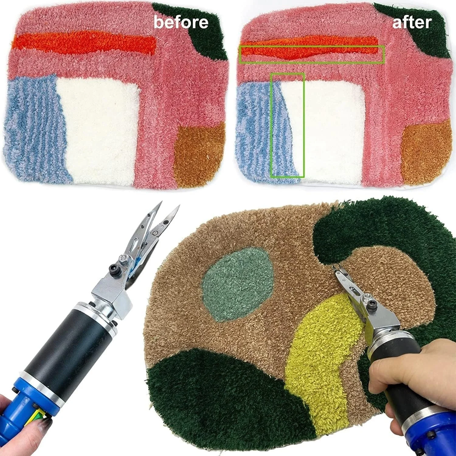 قیچی برقی YZRDCXM برای برش پارچه 200 وات، ماشین اصلاح فرش 4000 دور در دقیقه با سرعت قابل تنظیم، دستگاه شیار زنی فرش، قیچی های پرداخت کاری حکاکی فرش، کیت قیچی موکت برای ساخت فرش