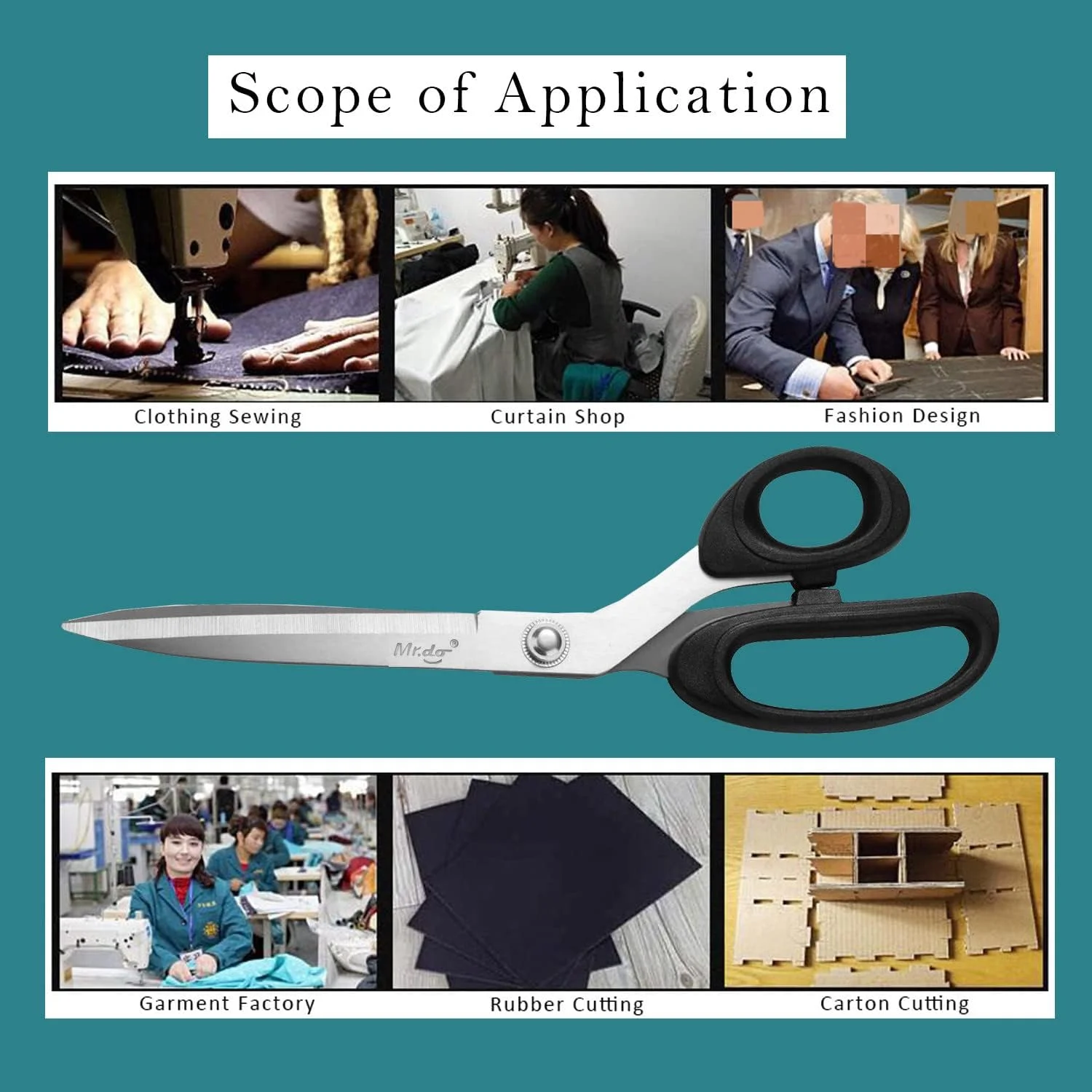 قیچی همه کاره کلاسیک YYDSBAYS، استیل ضد زنگ، چند منظوره برای کاغذ، خیاطی، پارچه دوزی، چرم، قیچی خیاطی حرفه ای، 10 اینچ (25.2 سانتی متر)، مشکی، تیغه بلند قیچی همه کاره کلاسیک YYDSBAYS، استیل ضد زنگ، چند منظوره برای کاغذ، خیاطی، پارچه دوزی، چرم، قیچی خیاطی حرفه ای، 10 اینچ (25.2 سانتی متر)، مشکی، تیغه بلند