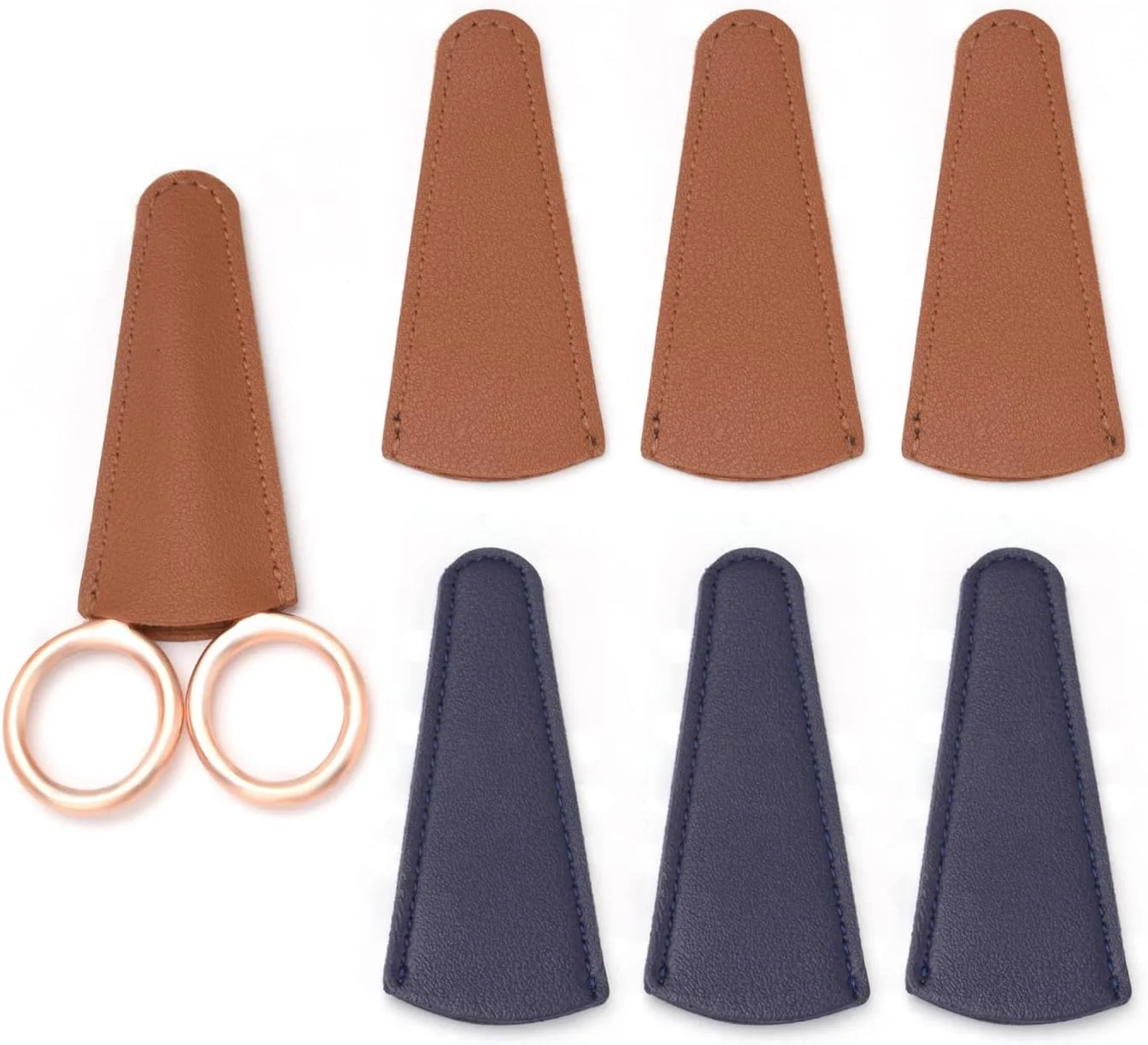 ست غلاف قیچی 6 عددی Yutoner - چرم مصنوعی، قهوه ای و آبی، جمع و جور، دو طرفه، ایده آل برای خیاطی، DIY و آرایشگری ست غلاف قیچی 6 عددی Yutoner - چرم مصنوعی، قهوه ای و آبی، جمع و جور، دو طرفه، ایده آل برای خیاطی، DIY و آرایشگری