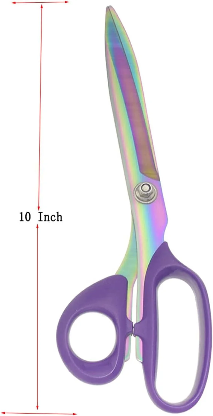 قیچی پارچه یوتونر، قیچی خیاطی استیل ضد زنگ با روکش تیتانیوم رنگارنگ و سنگین، قیچی حرفه ای برای خیاطی پارچه، چرم و لباس (10 اینچ) قیچی پارچه یوتونر، قیچی خیاطی استیل ضد زنگ با روکش تیتانیوم رنگارنگ و سنگین، قیچی حرفه ای برای خیاطی پارچه، چرم و لباس (10 اینچ)