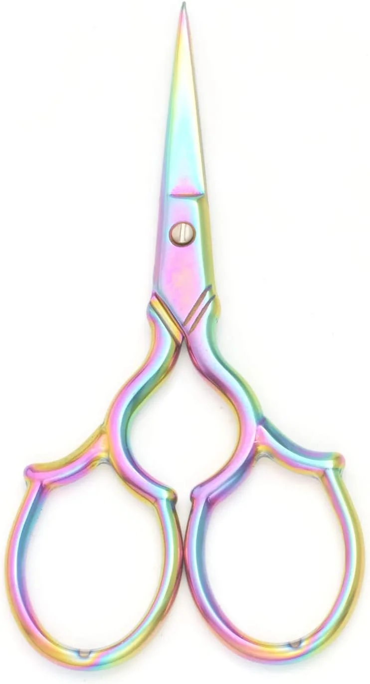 قیچی گلدوزی یوتونر - قیچی خیاطی تیز استیل ضد زنگ برای صنایع دستی DIY، کارهای هنری، سوزن دوزی، کوک متقاطع (رنگین کمان - 3.7 اینچ) قیچی گلدوزی یوتونر - قیچی خیاطی تیز استیل ضد زنگ برای صنایع دستی DIY، کارهای هنری، سوزن دوزی، کوک متقاطع (رنگین کمان - 3.7 اینچ)