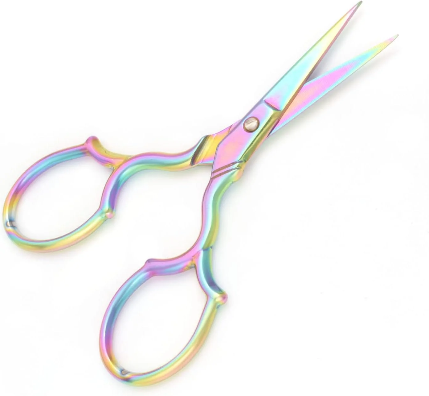 قیچی گلدوزی یوتونر - قیچی خیاطی تیز استیل ضد زنگ برای صنایع دستی DIY، کارهای هنری، سوزن دوزی، کوک متقاطع (رنگین کمان - 3.7 اینچ) قیچی گلدوزی یوتونر - قیچی خیاطی تیز استیل ضد زنگ برای صنایع دستی DIY، کارهای هنری، سوزن دوزی، کوک متقاطع (رنگین کمان - 3.7 اینچ)