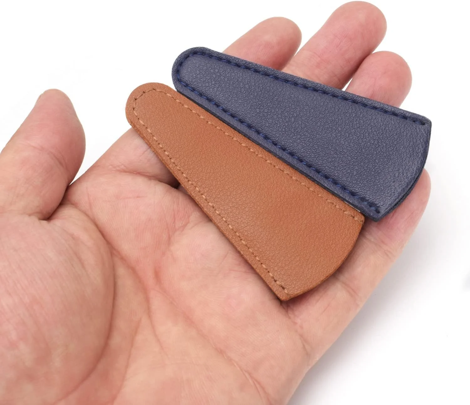 ست غلاف قیچی 6 عددی Yutoner - چرم مصنوعی، قهوه ای و آبی، جمع و جور، دو طرفه، ایده آل برای خیاطی، DIY و آرایشگری