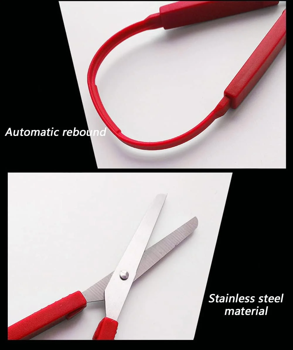 قیچی های حلقه ای YUTOU بسته 2 عددی، قیچی برش تطبیقی، قیچی با دسته برای کودکان، تیغه ایمنی، نوک گرد، پشتیبانی از راست دست و چپ دست، دسته های فشاری با باز شدن آسان، مناسب برای سالمندان و افراد با نیازهای ویژه (قرمز) (2 عدد) قیچی های حلقه ای YUTOU بسته 2 عددی، قیچی برش تطبیقی، قیچی با دسته برای کودکان، تیغه ایمنی، نوک گرد، پشتیبانی از راست دست و چپ دست، دسته های فشاری با باز شدن آسان، مناسب برای سالمندان و افراد با نیازهای ویژه (قرمز) (2 عدد)