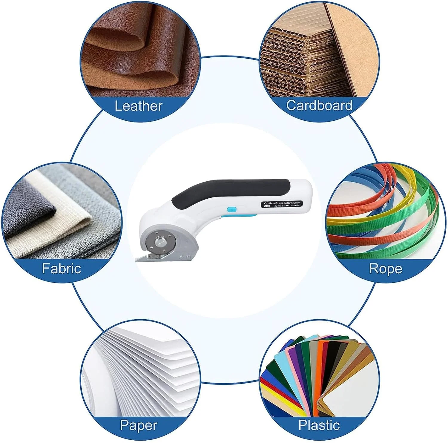 قیچی برقی YUEHISY، برشگر شارژی 4.2 ولت با قفل ایمنی و چراغ LED، برشگر پارچه قدرتمند برای فرش، چرم، نمد، مقوا و صنایع دستی قیچی برقی YUEHISY، برشگر شارژی 4.2 ولت با قفل ایمنی و چراغ LED، برشگر پارچه قدرتمند برای فرش، چرم، نمد، مقوا و صنایع دستی