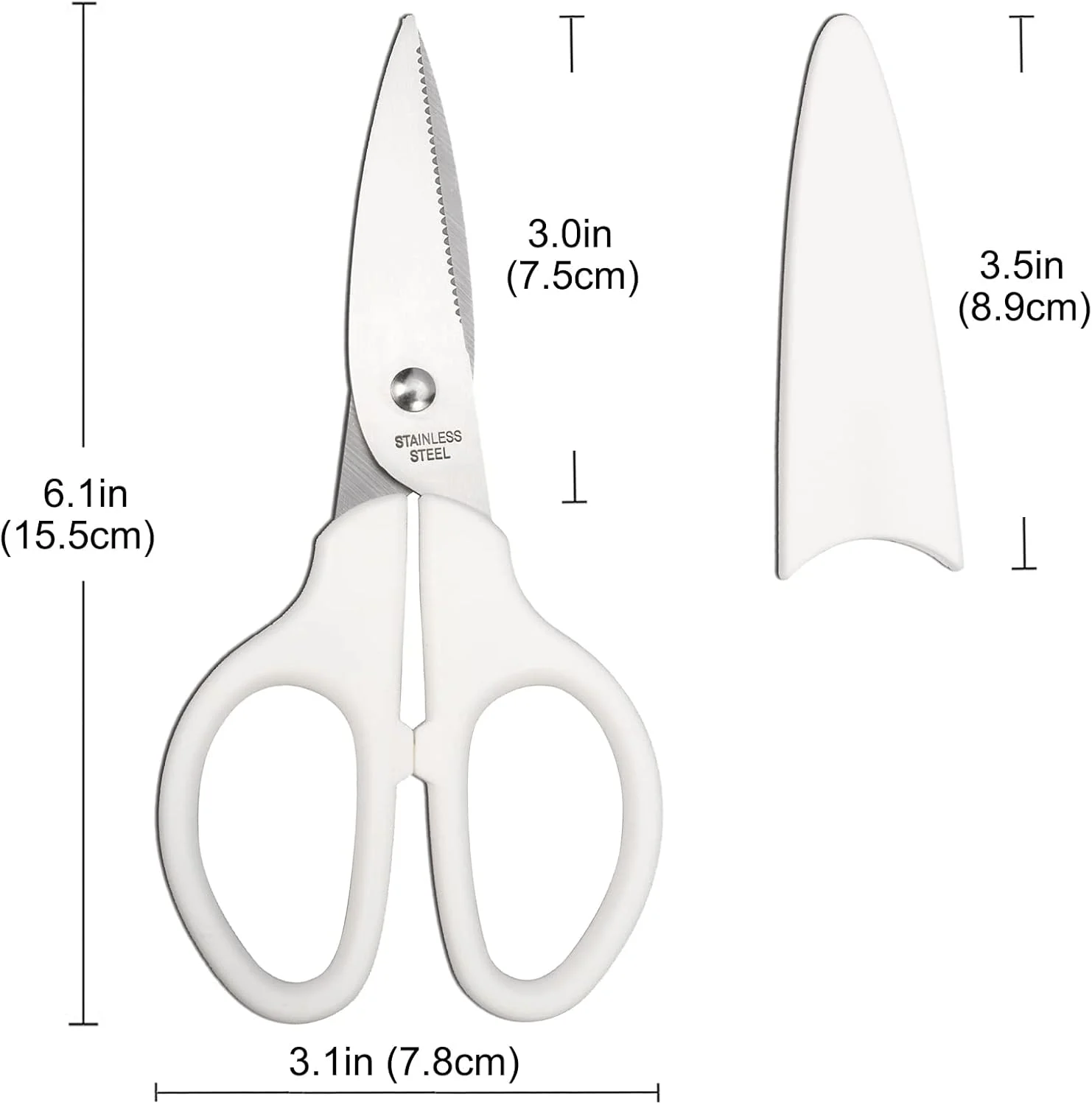 قیچی چند منظوره 6 اینچی YOUGUOM، دسته راحت، قیچی تیز استیل ضد زنگ برای لوازم اداری، منزل، آشپزخانه، مدرسه، صنایع دستی به همراه روکش محافظ