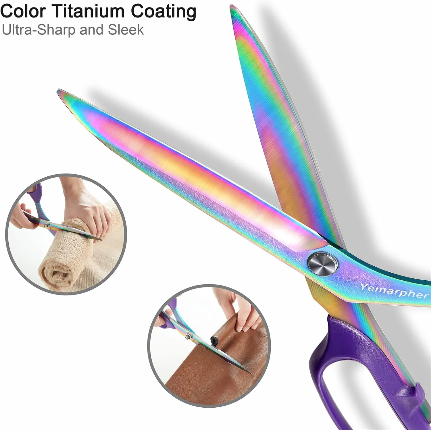 قیچی پارچه یمارفر، قیچی خیاطی استیل ضد زنگ فوق العاده تیز، قیچی خیاطی حرفه ای با پوشش تیتانیوم، قیچی لباس برای منزل، 10.5 اینچ