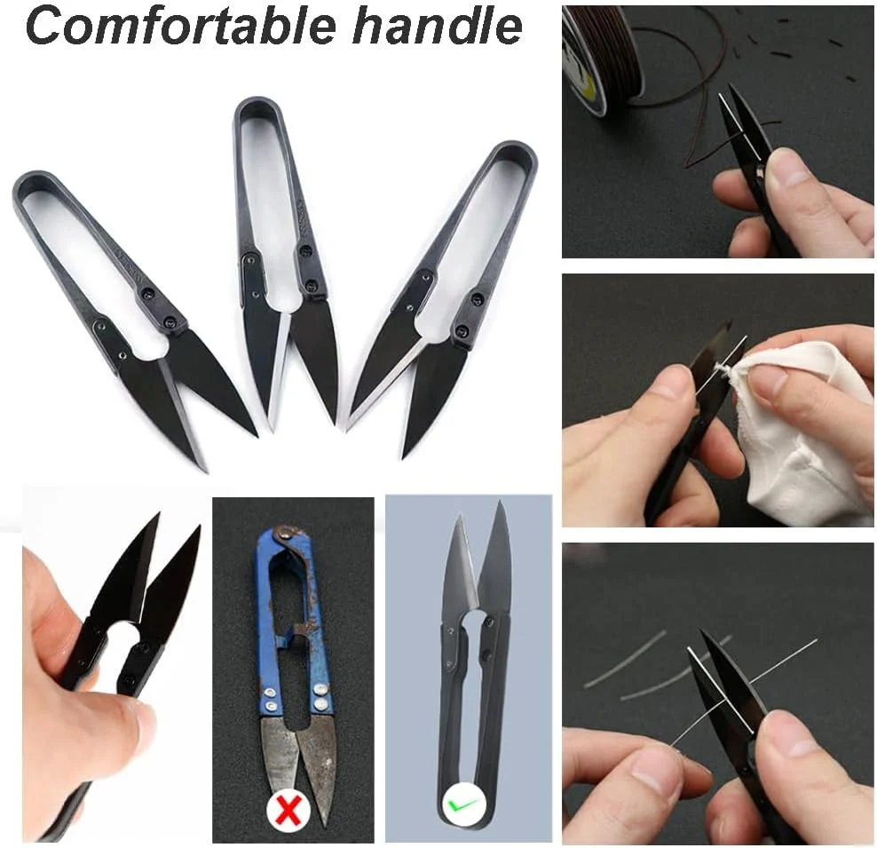 بسته 3 عددی قیچی نخ مشکی کوچک Yosawo برای گلدوزی، خیاطی، قیچی نخ، قیچی نخ کاموا، قیچی کوک (JD) بسته 3 عددی قیچی نخ مشکی کوچک Yosawo برای گلدوزی، خیاطی، قیچی نخ، قیچی نخ کاموا، قیچی کوک (JD)