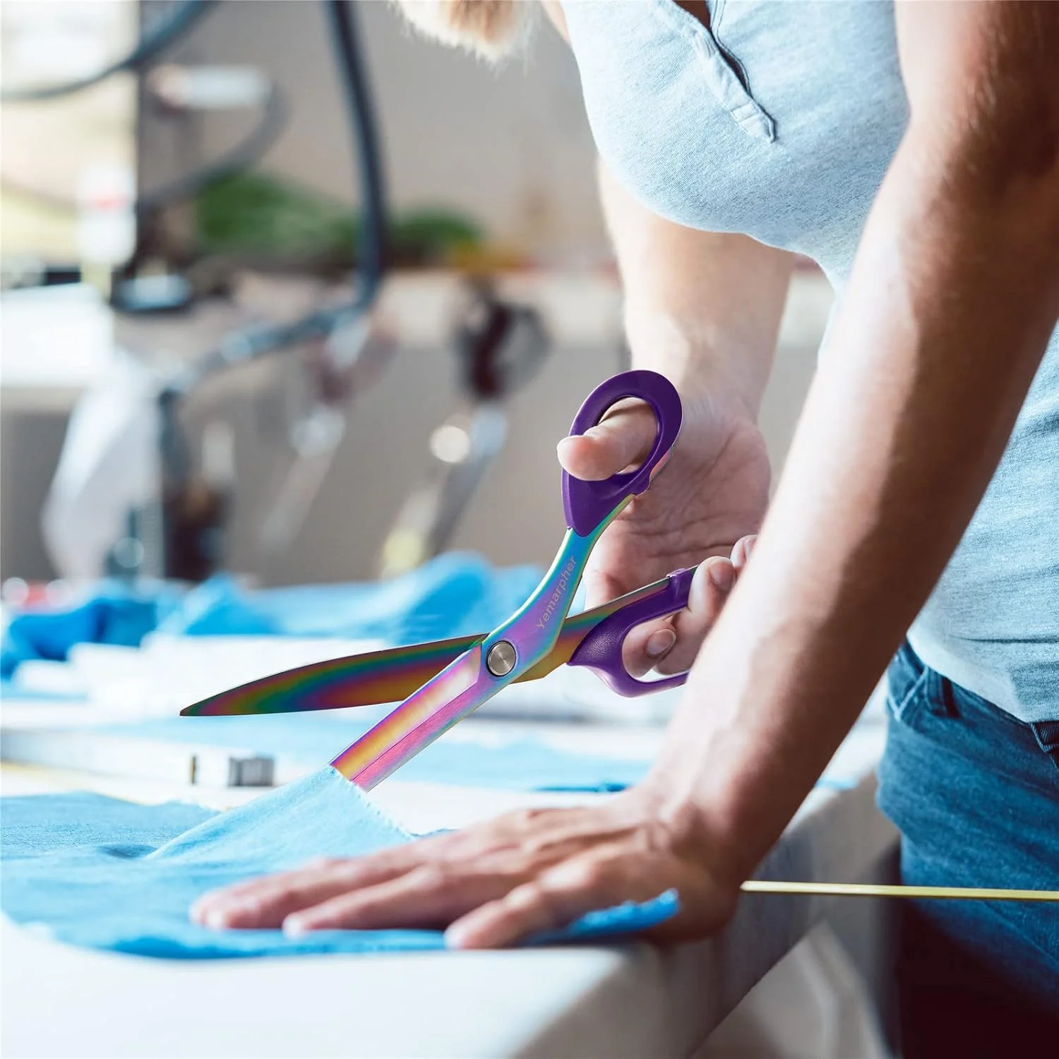 قیچی پارچه یمارفر، قیچی خیاطی استیل ضد زنگ فوق العاده تیز، قیچی خیاطی حرفه ای با پوشش تیتانیوم، قیچی لباس برای منزل، 10.5 اینچ