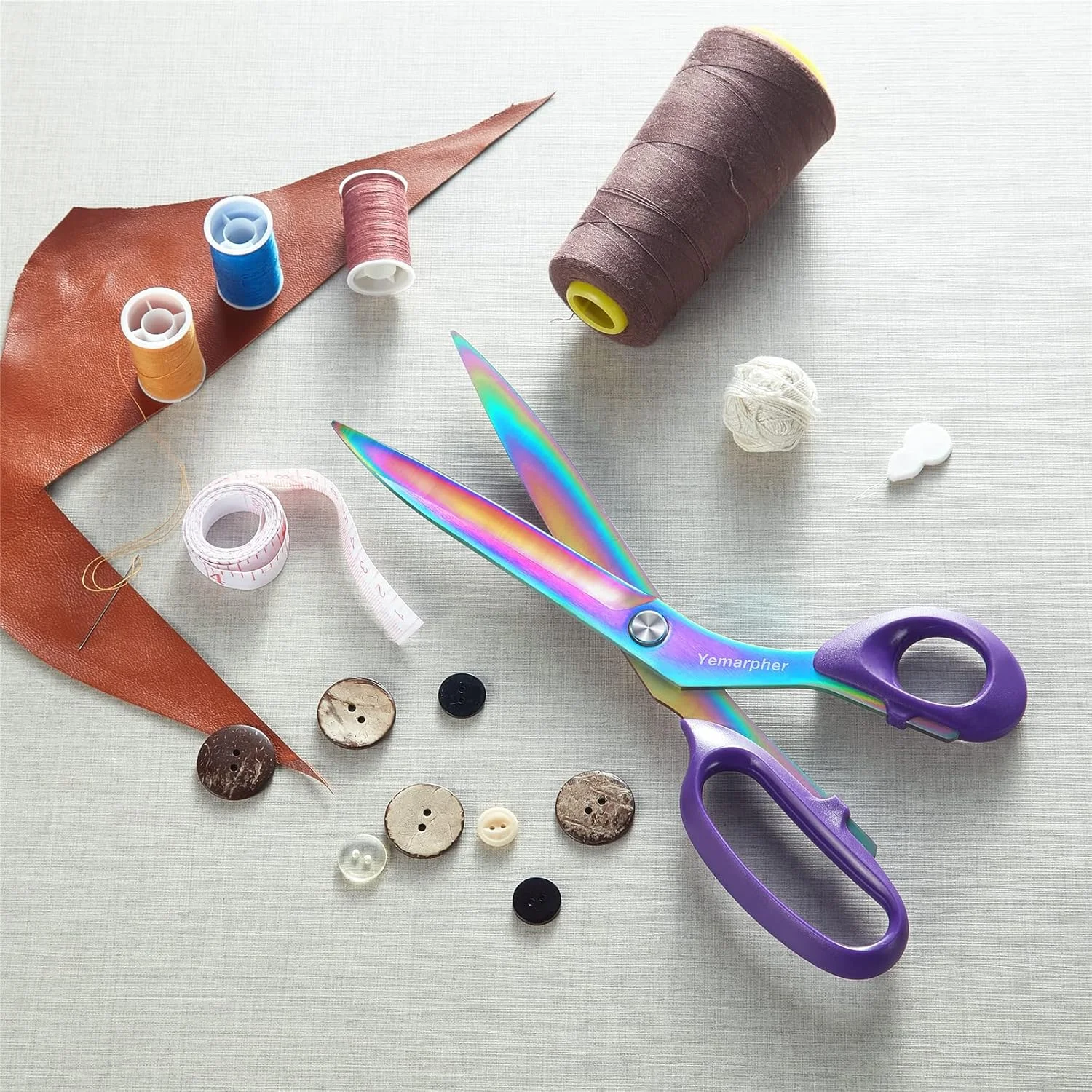 قیچی پارچه یمارفر، قیچی خیاطی استیل ضد زنگ فوق العاده تیز، قیچی خیاطی حرفه ای با پوشش تیتانیوم، قیچی لباس برای منزل، 10.5 اینچ