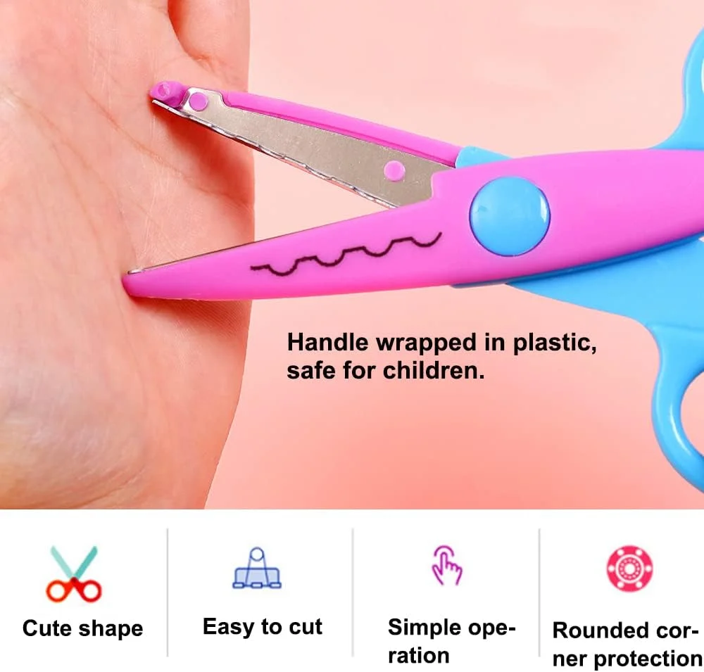 مجموعه قیچی کاردستی کودکان yeemeen، 6 عدد قیچی زیگزاگ کودکان، قیچی زیگزاگ ایمنی و 6 عدد پانچ کاغذی برای DIY اسکرپ بوک، طراحی عکس، مهر، برش کاغذ، کاردستی، چند رنگ مجموعه قیچی کاردستی کودکان yeemeen، 6 عدد قیچی زیگزاگ کودکان، قیچی زیگزاگ ایمنی و 6 عدد پانچ کاغذی برای DIY اسکرپ بوک، طراحی عکس، مهر، برش کاغذ، کاردستی، چند رنگ