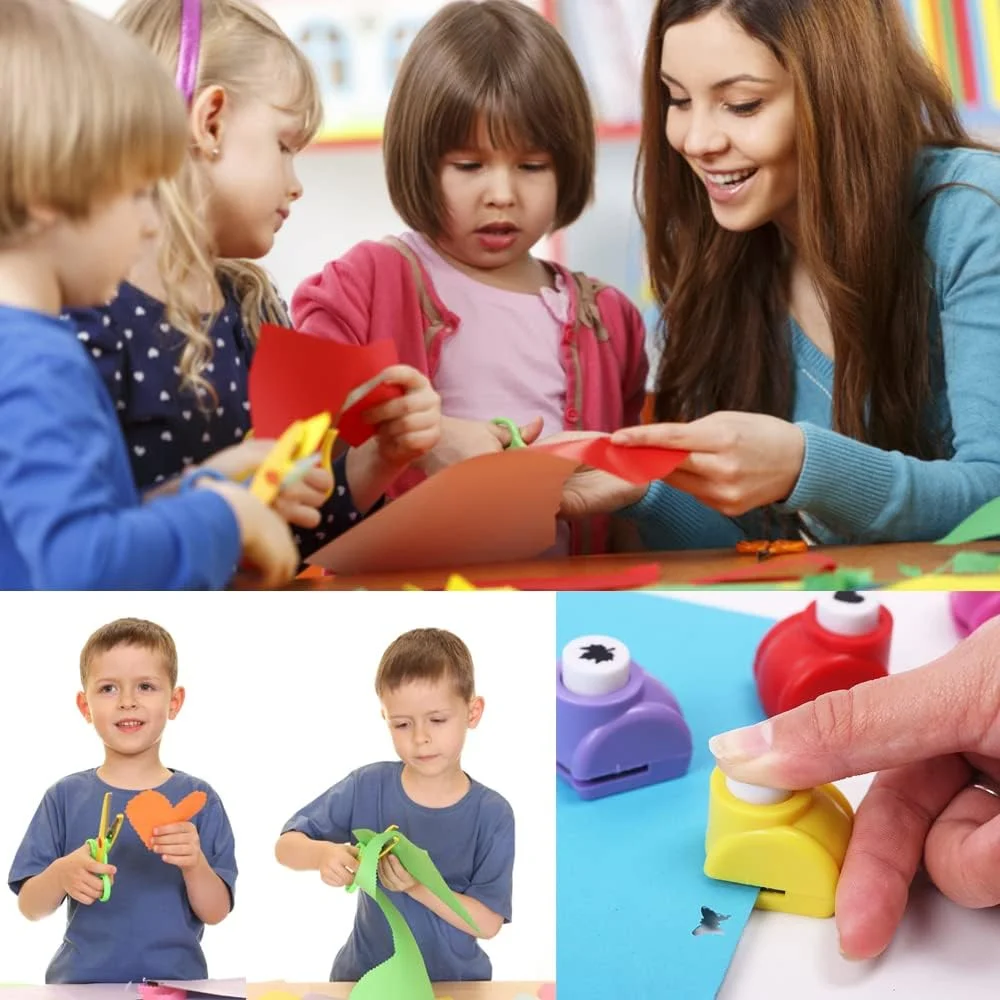 مجموعه قیچی کاردستی کودکان yeemeen، 6 عدد قیچی زیگزاگ کودکان، قیچی زیگزاگ ایمنی و 6 عدد پانچ کاغذی برای DIY اسکرپ بوک، طراحی عکس، مهر، برش کاغذ، کاردستی، چند رنگ مجموعه قیچی کاردستی کودکان yeemeen، 6 عدد قیچی زیگزاگ کودکان، قیچی زیگزاگ ایمنی و 6 عدد پانچ کاغذی برای DIY اسکرپ بوک، طراحی عکس، مهر، برش کاغذ، کاردستی، چند رنگ