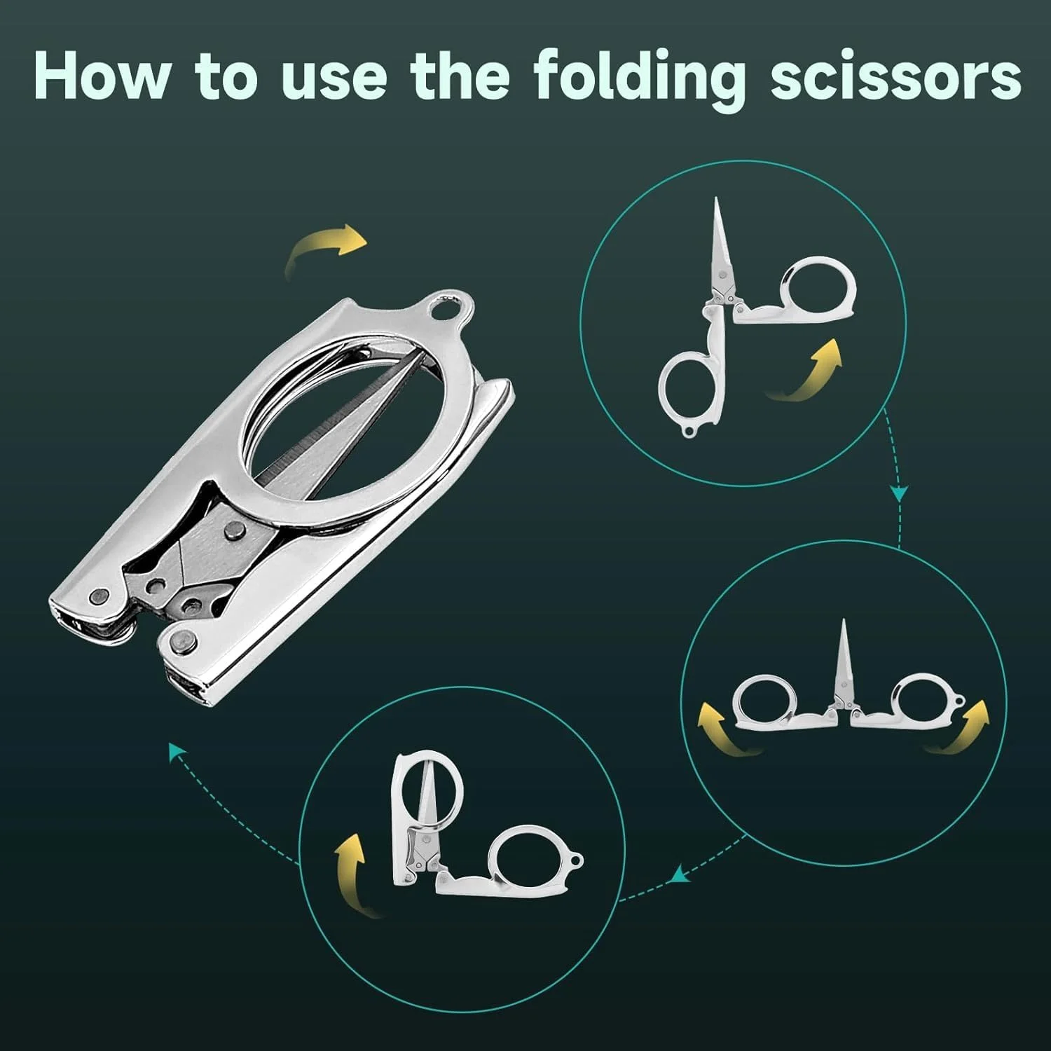 قیچی تاشو یلاجوی، قیچی مسافرتی استیل ضد زنگ جیبی، قیچی تاشو کوچک برای کمپینگ خانگی ماهیگیری پیک نیک، قیچی نقره ای کوچک تیز و قابل حمل (بسته 8 عددی) قیچی تاشو یلاجوی، قیچی مسافرتی استیل ضد زنگ جیبی، قیچی تاشو کوچک برای کمپینگ خانگی ماهیگیری پیک نیک، قیچی نقره ای کوچک تیز و قابل حمل (بسته 8 عددی)