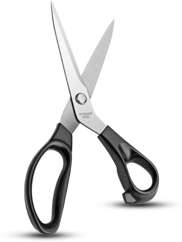 قیچی پارچه یازمکل، قیچی خیاطی، قیچی برش پارچه، با تیغه های تیز فولاد ضد زنگ و دسته ارگونومیک ABS، 10.4 اینچ، مشکی قیچی پارچه یازمکل، قیچی خیاطی، قیچی برش پارچه، با تیغه های تیز فولاد ضد زنگ و دسته ارگونومیک ABS، 10.4 اینچ، مشکی