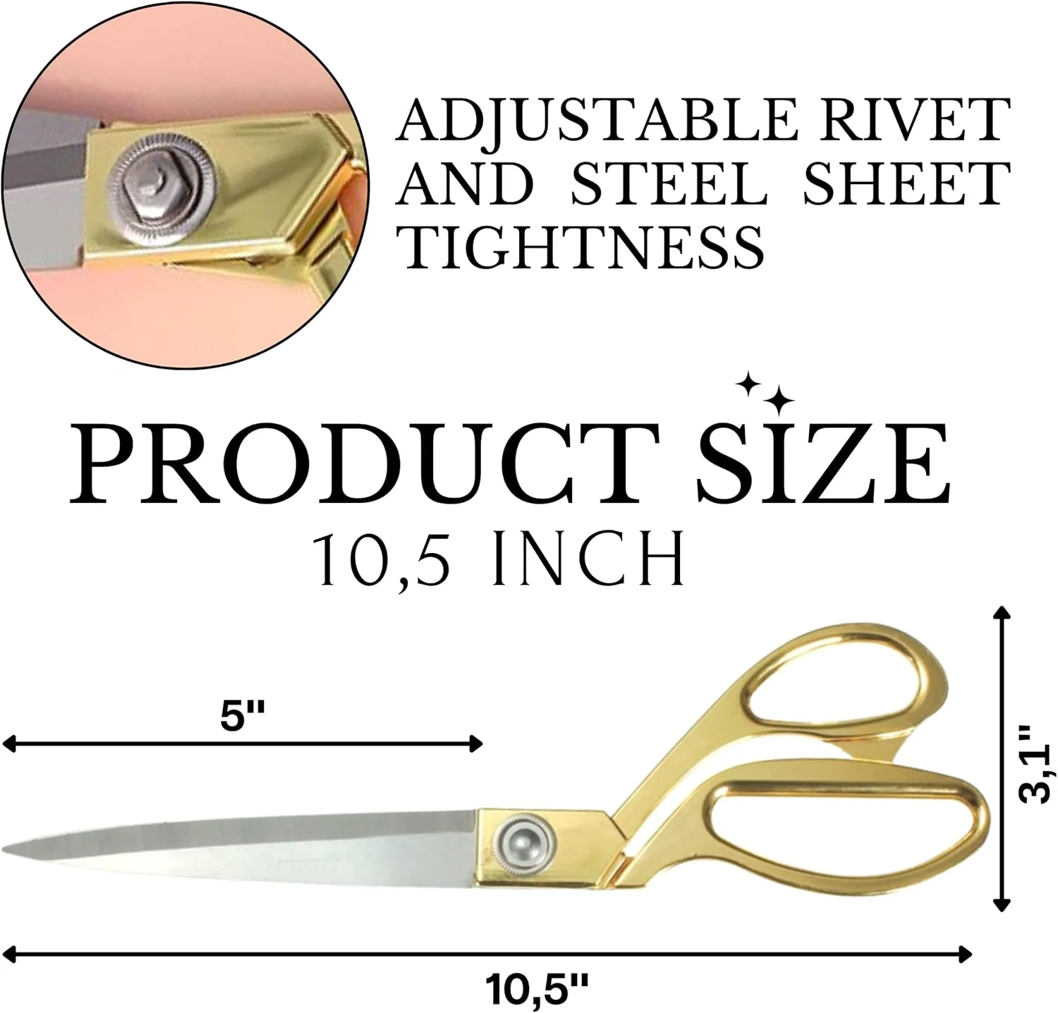 قیچی طلایی YARRD حرفه ای سنگین و تیز 10.5 اینچ قیچی طلایی YARRD حرفه ای سنگین و تیز 10.5 اینچ