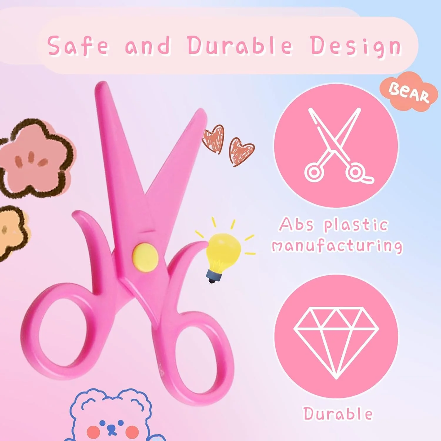 مجموعه 3 عددی قیچی کودک YAFIYGI، قیچی ایمنی پلاستیکی برای تمرین برش ایمن کودکان 2-4 ساله، قیچی برای کودکان، برش کاغذ ایمن برای کودکان، آموزش یک ساله مجموعه 3 عددی قیچی کودک YAFIYGI، قیچی ایمنی پلاستیکی برای تمرین برش ایمن کودکان 2-4 ساله، قیچی برای کودکان، برش کاغذ ایمن برای کودکان، آموزش یک ساله