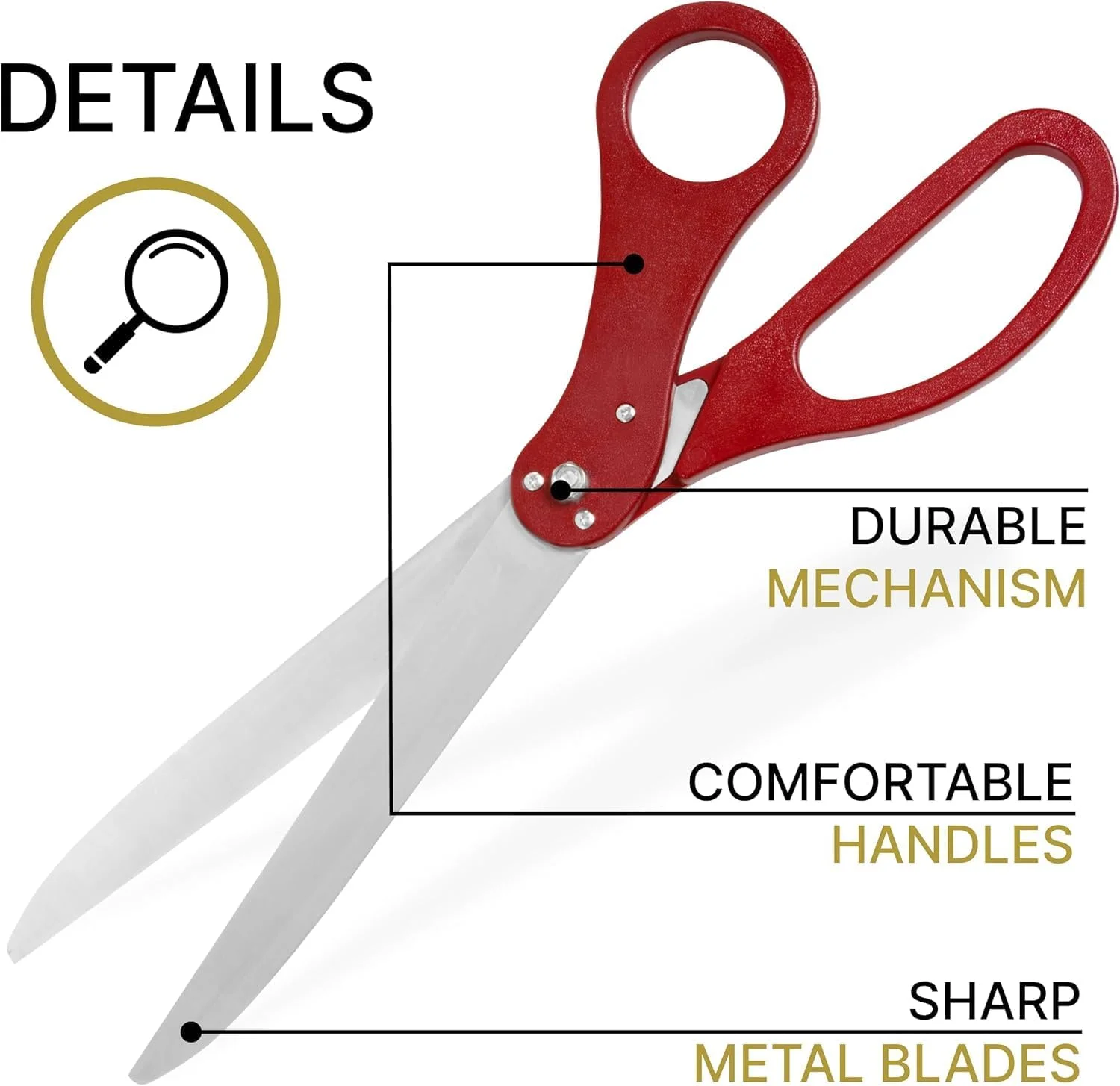 ست قیچی مراسم روبان یارد – قیچی قرمز 63.5 سانتیمتری با روبان ساتن طلایی، ست قیچی و روبان قرمز برای افتتاحیه ها و رویدادهای ویژه ست قیچی مراسم روبان یارد – قیچی قرمز 63.5 سانتیمتری با روبان ساتن طلایی، ست قیچی و روبان قرمز برای افتتاحیه ها و رویدادهای ویژه