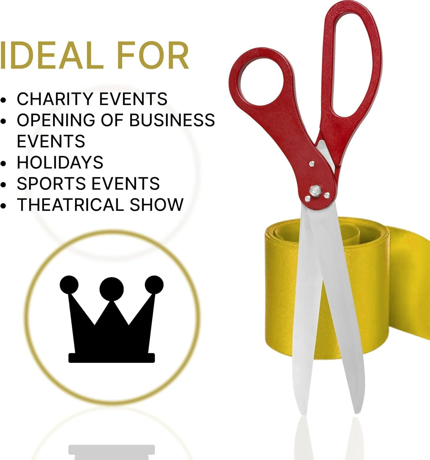 ست قیچی مراسم روبان یارد – قیچی قرمز 63.5 سانتیمتری با روبان ساتن طلایی، ست قیچی و روبان قرمز برای افتتاحیه ها و رویدادهای ویژه ست قیچی مراسم روبان یارد – قیچی قرمز 63.5 سانتیمتری با روبان ساتن طلایی، ست قیچی و روبان قرمز برای افتتاحیه ها و رویدادهای ویژه