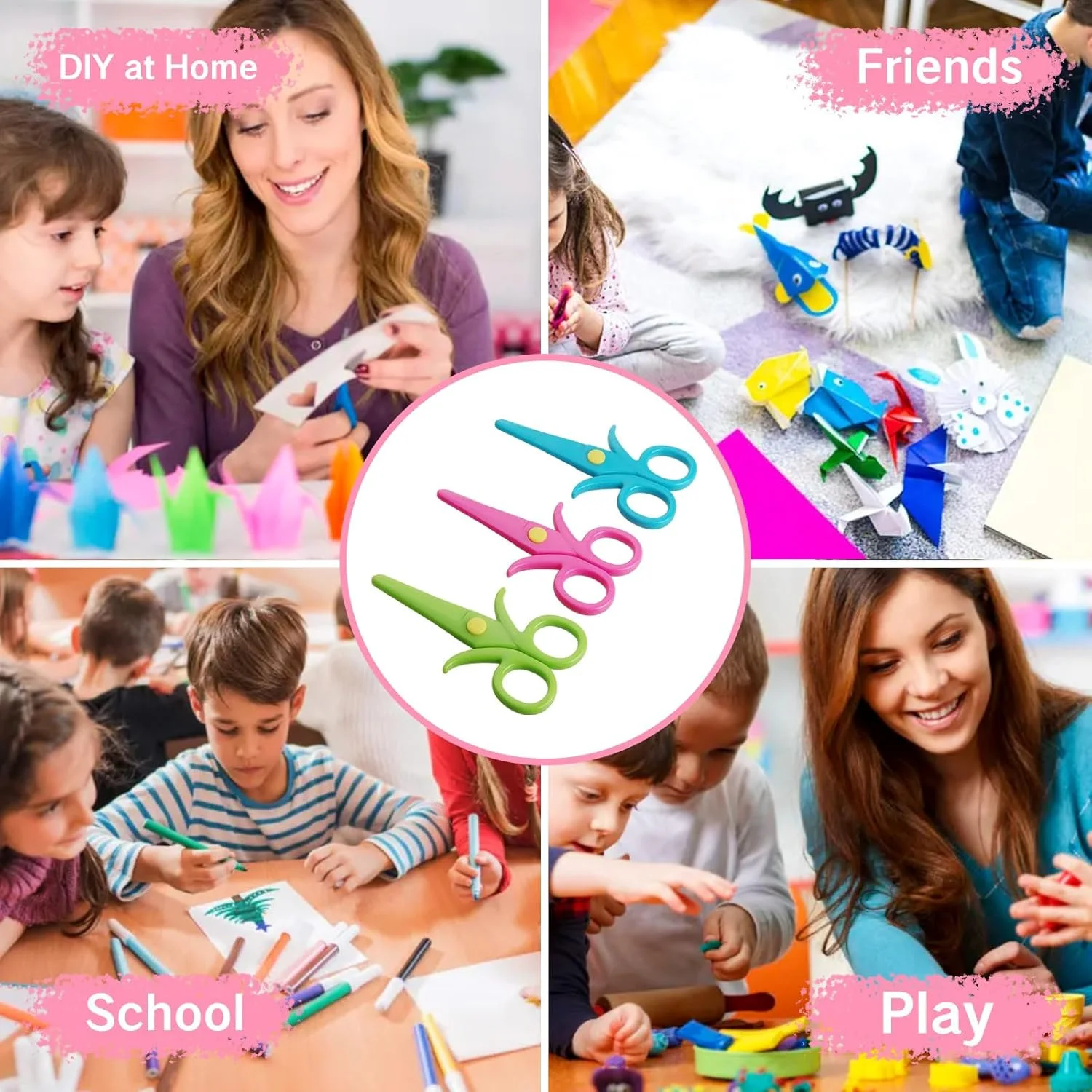 مجموعه 3 عددی قیچی کودک YAFIYGI، قیچی ایمنی پلاستیکی برای تمرین برش ایمن کودکان 2-4 ساله، قیچی برای کودکان، برش کاغذ ایمن برای کودکان، آموزش یک ساله مجموعه 3 عددی قیچی کودک YAFIYGI، قیچی ایمنی پلاستیکی برای تمرین برش ایمن کودکان 2-4 ساله، قیچی برای کودکان، برش کاغذ ایمن برای کودکان، آموزش یک ساله