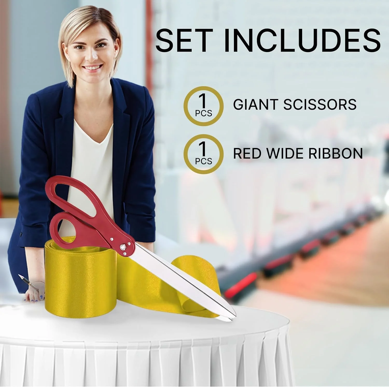 ست قیچی مراسم روبان یارد – قیچی قرمز 63.5 سانتیمتری با روبان ساتن طلایی، ست قیچی و روبان قرمز برای افتتاحیه ها و رویدادهای ویژه ست قیچی مراسم روبان یارد – قیچی قرمز 63.5 سانتیمتری با روبان ساتن طلایی، ست قیچی و روبان قرمز برای افتتاحیه ها و رویدادهای ویژه