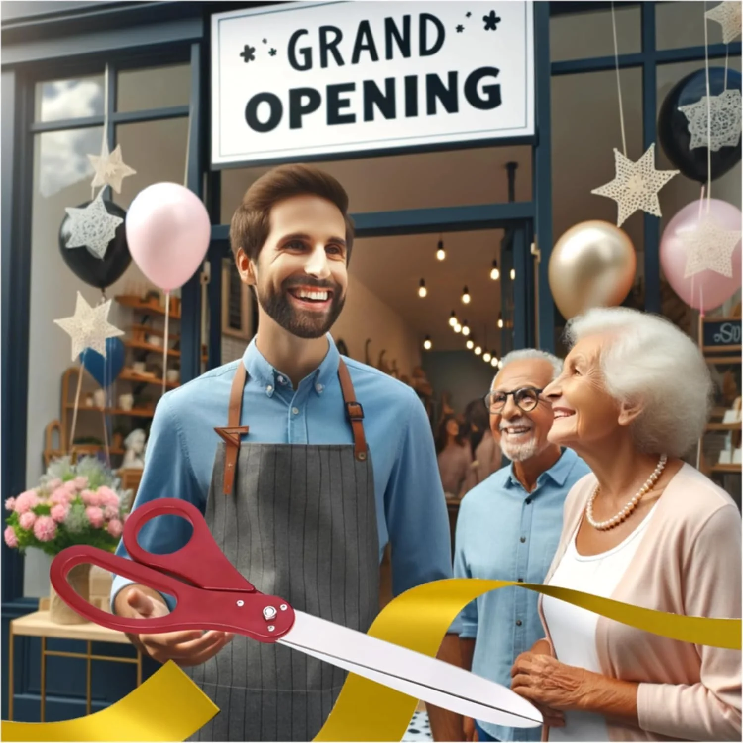 ست قیچی مراسم روبان یارد – قیچی قرمز 63.5 سانتیمتری با روبان ساتن طلایی، ست قیچی و روبان قرمز برای افتتاحیه ها و رویدادهای ویژه ست قیچی مراسم روبان یارد – قیچی قرمز 63.5 سانتیمتری با روبان ساتن طلایی، ست قیچی و روبان قرمز برای افتتاحیه ها و رویدادهای ویژه