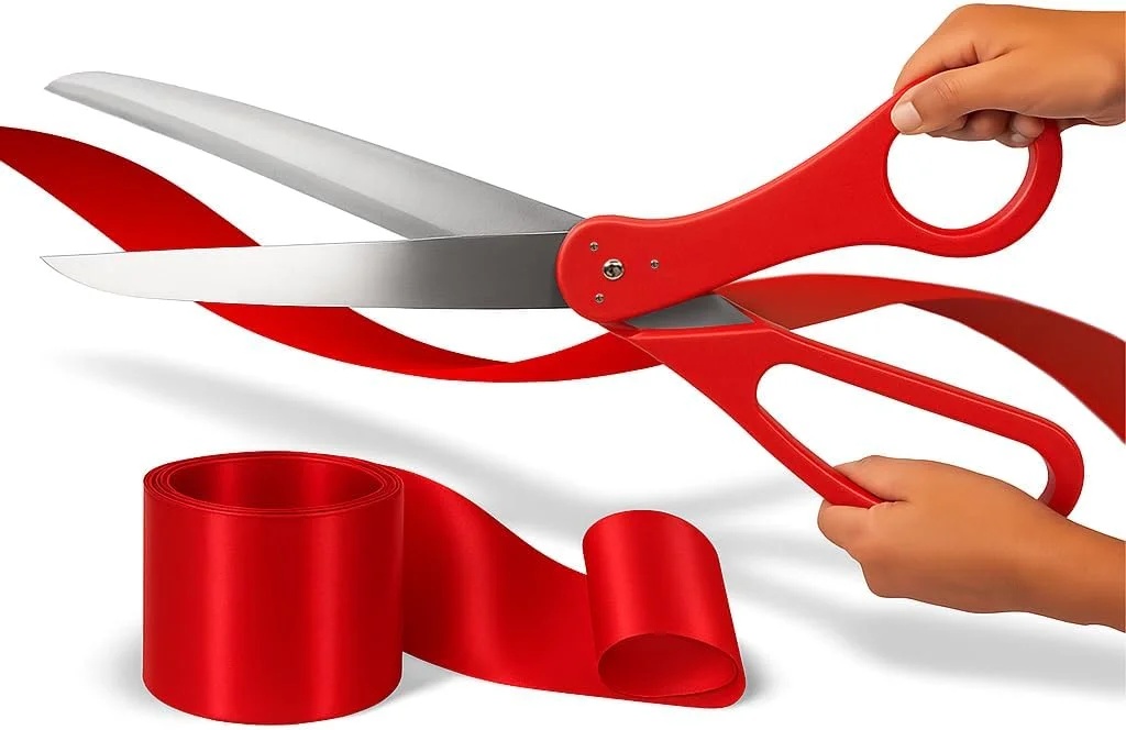 کیت مراسم افتتاحیه YARRD شامل قیچی و روبان 63.5 سانتی‌متری برای مراسم و رویدادهای ویژه