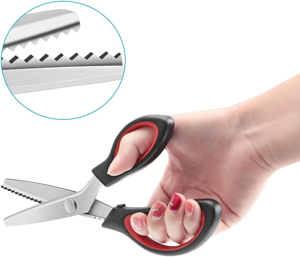 قیچی دالبر یزیمکل دندانه دار، دسته های راحت، قیچی زیگزاگ حرفه ای خیاطی و صنایع دستی، مناسب برای انواع پارچه ها و کاغذ، 9 اینچ قیچی دالبر یزیمکل دندانه دار، دسته های راحت، قیچی زیگزاگ حرفه ای خیاطی و صنایع دستی، مناسب برای انواع پارچه ها و کاغذ، 9 اینچ