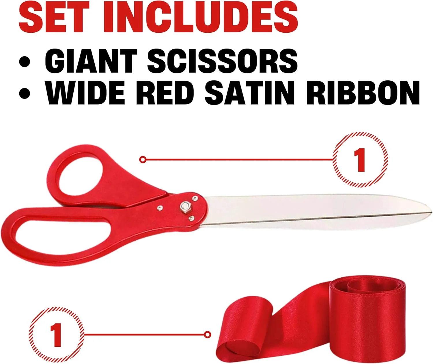 کیت مراسم افتتاحیه YARRD شامل قیچی و روبان 63.5 سانتیمتری برای مراسم و رویدادهای ویژه کیت مراسم افتتاحیه YARRD شامل قیچی و روبان 63.5 سانتیمتری برای مراسم و رویدادهای ویژه