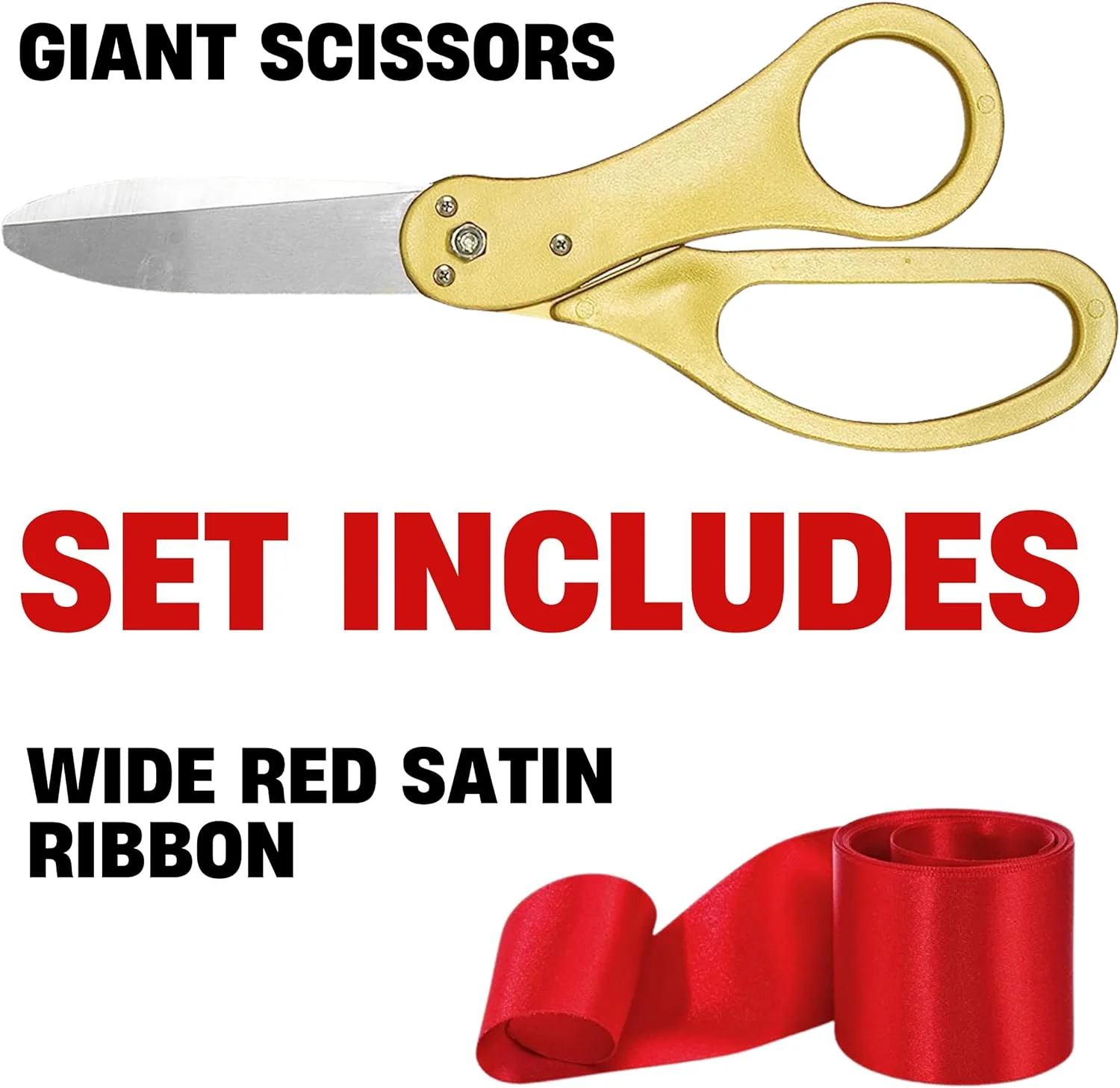 ست قیچی مراسم افتتاحیه YARRD شامل قیچی بزرگ برش روبان با روبان قرمز، قیچی و روبان افتتاحیه برای مراسم و رویدادهای ویژه ست قیچی مراسم افتتاحیه YARRD شامل قیچی بزرگ برش روبان با روبان قرمز، قیچی و روبان افتتاحیه برای مراسم و رویدادهای ویژه