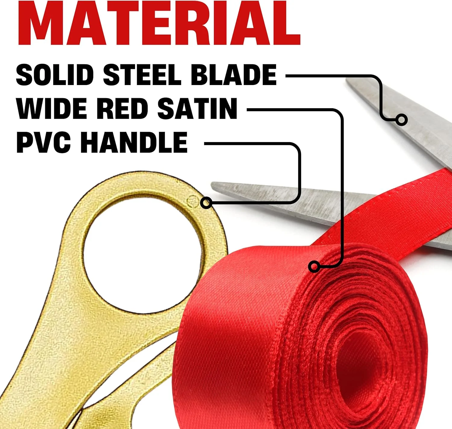 ست قیچی مراسم افتتاحیه YARRD شامل قیچی بزرگ برش روبان با روبان قرمز، قیچی و روبان افتتاحیه برای مراسم و رویدادهای ویژه ست قیچی مراسم افتتاحیه YARRD شامل قیچی بزرگ برش روبان با روبان قرمز، قیچی و روبان افتتاحیه برای مراسم و رویدادهای ویژه