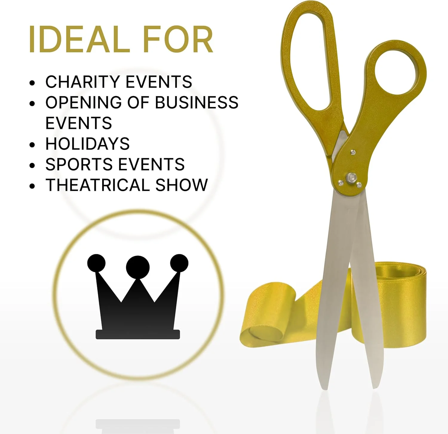 ست قیچی طلایی مراسم افتتاحیه YARRD - قیچی غول پیکر 63.5 سانتی متری برای مراسم برش روبان و روبان طلایی برای افتتاحیه بزرگ و قیچی برای مراسم ویژه و افتتاحیه ها ست قیچی طلایی مراسم افتتاحیه YARRD - قیچی غول پیکر 63.5 سانتی متری برای مراسم برش روبان و روبان طلایی برای افتتاحیه بزرگ و قیچی برای مراسم ویژه و افتتاحیه ها