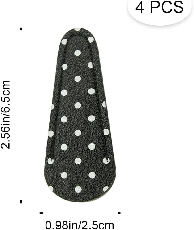 XIXILINRUIYUN 4 عدد غلاف قیچی روکش قیچی چرمی محافظ قیچی نقطه دار رنگی برای محافظت و تزئین قیچی