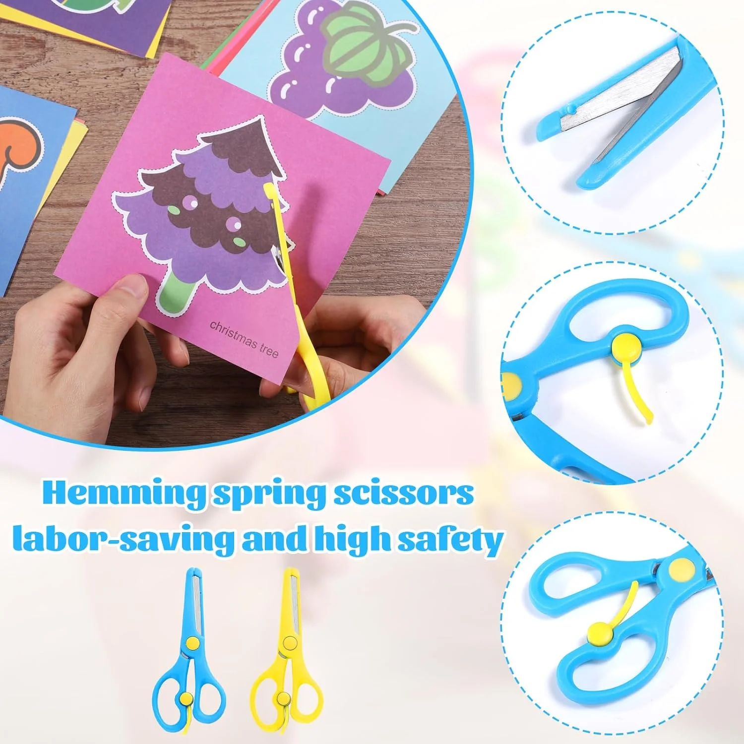 قیچی کودکانه یافه 2 عددی، قیچی استیل ضد زنگ ایمنی کودکان، لبه ایمنی به همراه طراحی الاستیک، قیچی کودک نوپا مناسب دست راست/چپ (93 برش کاغذی حیوانات) قیچی کودکانه یافه 2 عددی، قیچی استیل ضد زنگ ایمنی کودکان، لبه ایمنی به همراه طراحی الاستیک، قیچی کودک نوپا مناسب دست راست/چپ (93 برش کاغذی حیوانات)