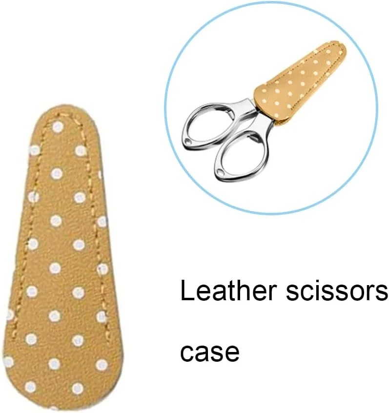 XIXILINRUIYUN 4 عدد غلاف قیچی روکش قیچی چرمی محافظ قیچی نقطه دار رنگی برای محافظت و تزئین قیچی