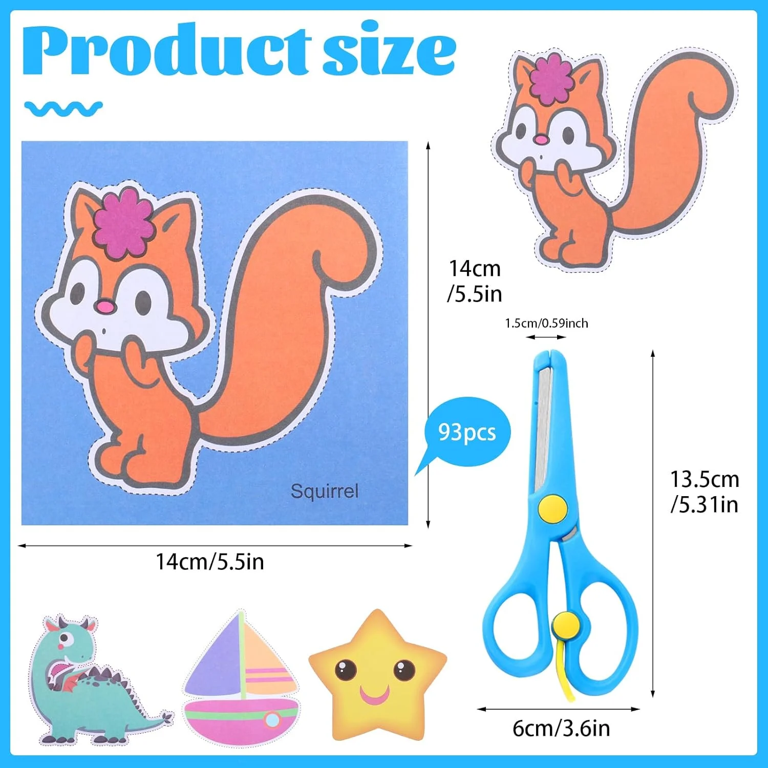 قیچی کودکانه یافه 2 عددی، قیچی استیل ضد زنگ ایمنی کودکان، لبه ایمنی به همراه طراحی الاستیک، قیچی کودک نوپا مناسب دست راست/چپ (93 برش کاغذی حیوانات) قیچی کودکانه یافه 2 عددی، قیچی استیل ضد زنگ ایمنی کودکان، لبه ایمنی به همراه طراحی الاستیک، قیچی کودک نوپا مناسب دست راست/چپ (93 برش کاغذی حیوانات)