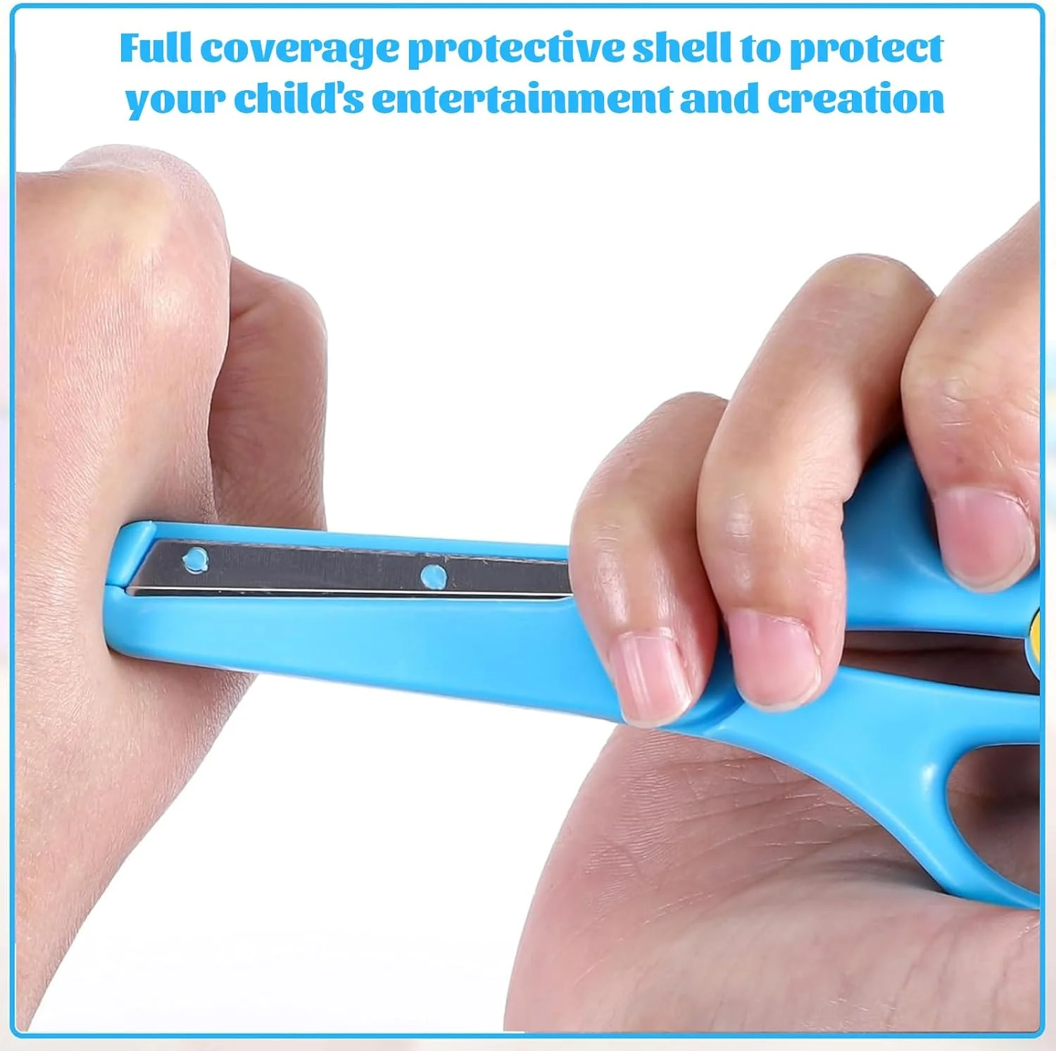 قیچی کودکانه یافه 4 عددی، قیچی ایمنی استیل ضد زنگ کودکان، لبه ایمنی به همراه طراحی فنری، قیچی چپ دست برای اسکرپ بوک، هنر DIY، برش کاغذ صنایع دستی (همراه با 96 عدد کاغذ برش حیوانات)