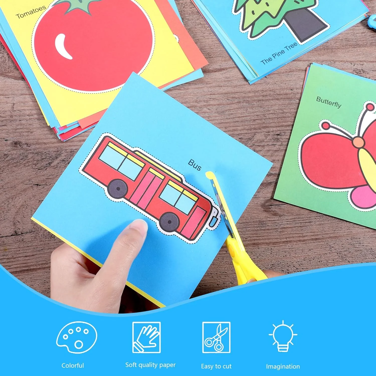 قیچی کودکانه یافه 4 عددی، قیچی ایمنی استیل ضد زنگ کودکان، لبه ایمنی به همراه طراحی فنری، قیچی چپ دست برای اسکرپ بوک، هنر DIY، برش کاغذ صنایع دستی (همراه با 96 عدد کاغذ برش حیوانات)