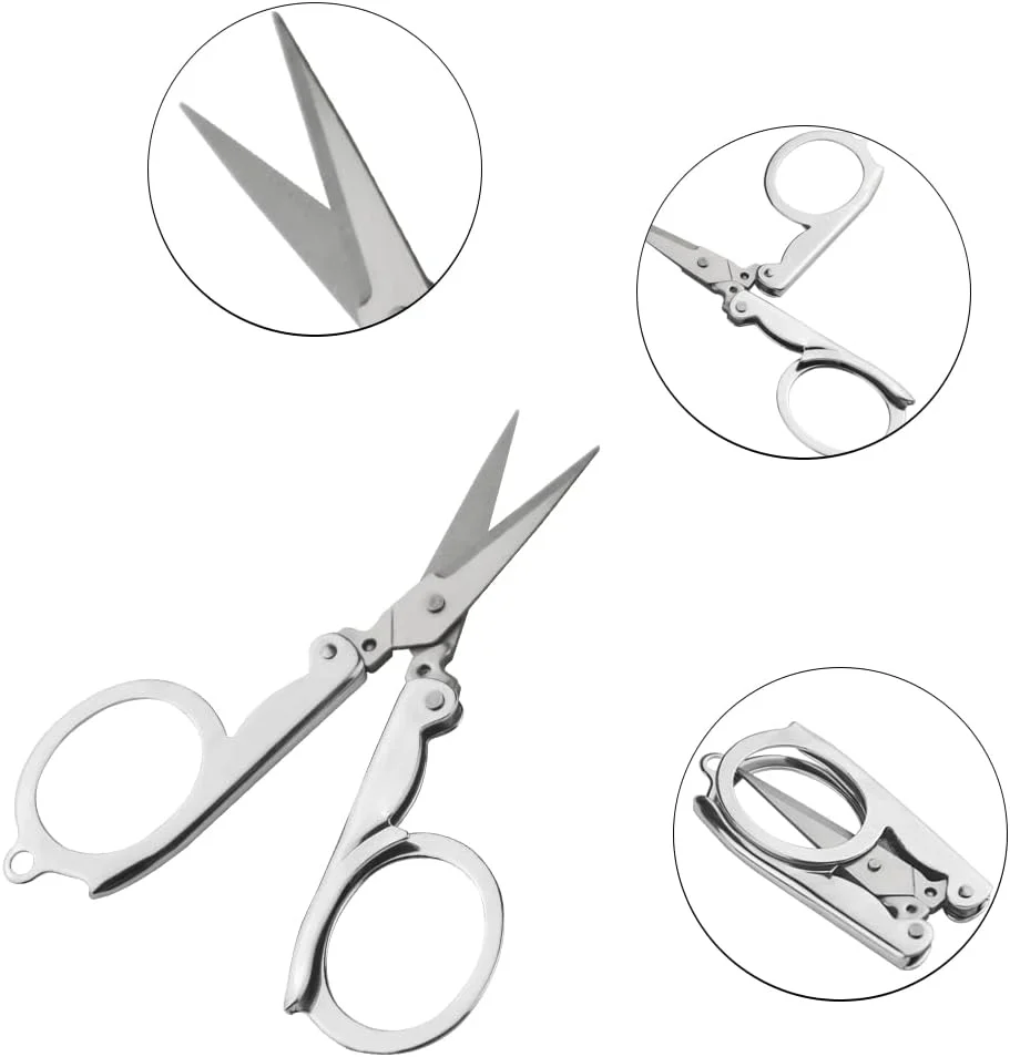 قیچی تاشو کوچک XINMEIWEN بسته 24 عددی - ست مسافرتی قابل حمل برای خانه، دفتر و مسافرت - مینی کاتر استیل ضد زنگ