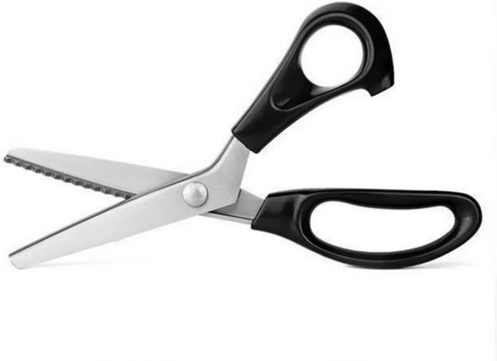 قیچی خیاطی زیگزاگ پارچه Xingdianfu، قیچی خیاطی حرفه ای برای پارچه، قیچی زیگزاگ استیل ضد زنگ با دستگیره راحت