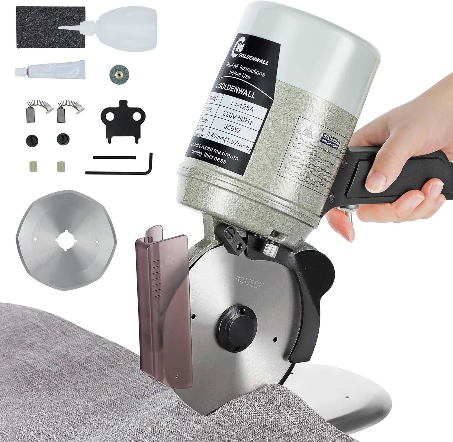 دستگاه برش پارچه هشت ضلعی برقی صنعتی WWART، قیچی پارچه، چاقوی دایره ای، قیچی برش پارچه، قطر تیغه 125 میلی متر دستگاه برش پارچه هشت ضلعی برقی صنعتی WWART، قیچی پارچه، چاقوی دایره ای، قیچی برش پارچه، قطر تیغه 125 میلی متر