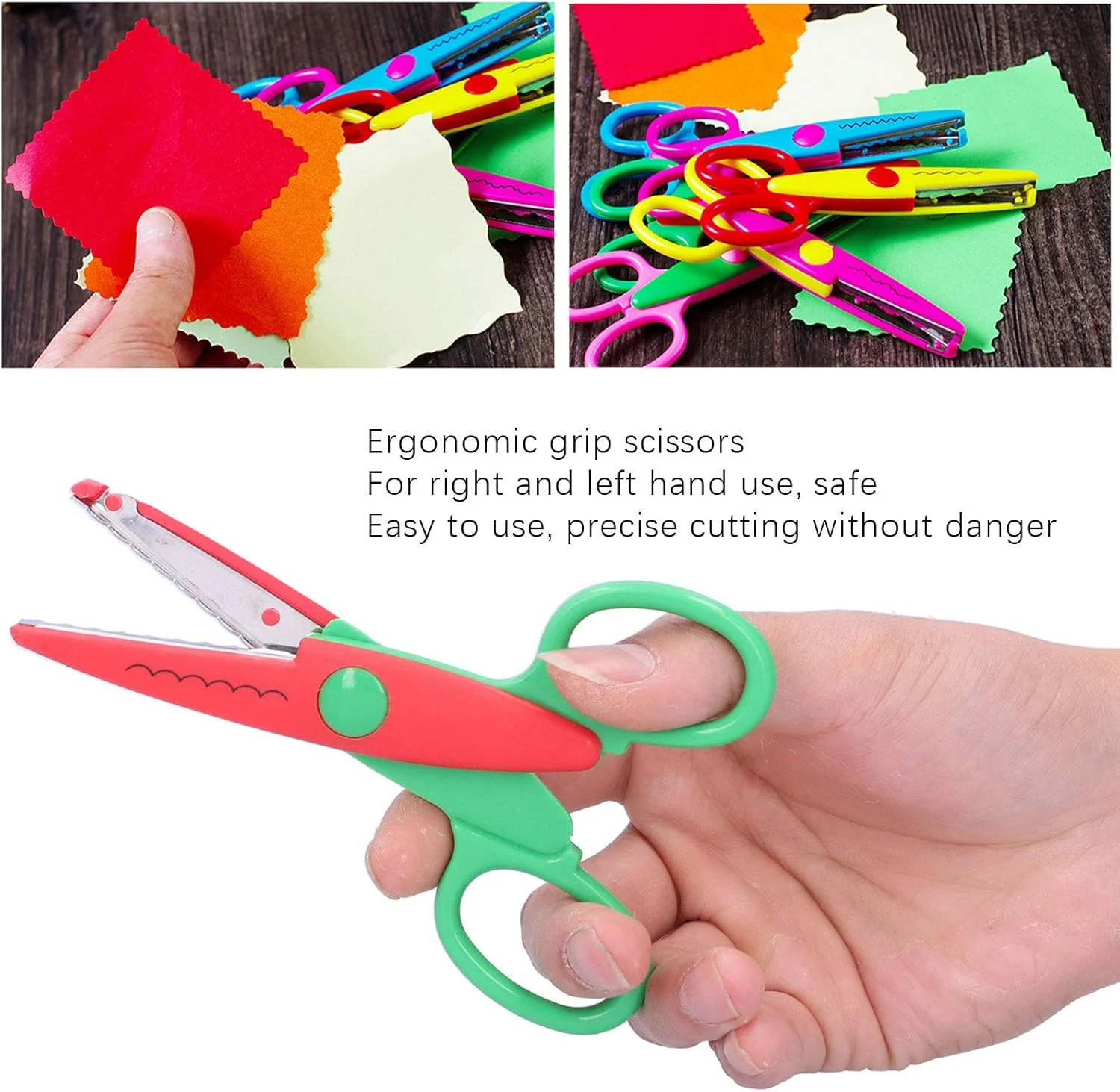 قیچی کودک WWART، قیچی لبه کاغذی با چاپ واضح چند منظوره، استفاده آسان، قیچی تزئینی هنری، رنگ روشن برای طرح های دفترچه یادداشت قیچی کودک WWART، قیچی لبه کاغذی با چاپ واضح چند منظوره، استفاده آسان، قیچی تزئینی هنری، رنگ روشن برای طرح های دفترچه یادداشت