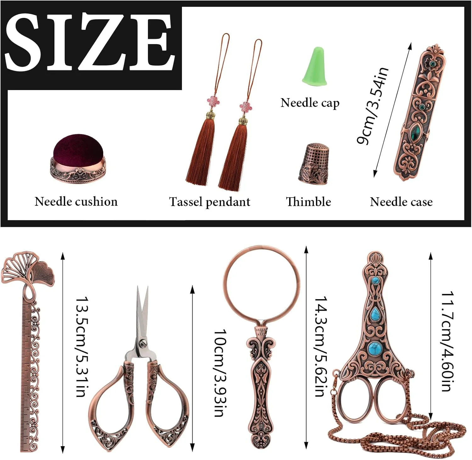 ست قیچی گلدوزی WONVOC، قیچی گلدوزی کوچک طرح قدیمی با روکش، ست قیچی گلدوزی قدیمی، ست خیاطی قدیمی، جعبه سوزن خیاطی، ابزار نخ کشی آسان، خط کش، کوسن سوزن خیاطی ست قیچی گلدوزی WONVOC، قیچی گلدوزی کوچک طرح قدیمی با روکش، ست قیچی گلدوزی قدیمی، ست خیاطی قدیمی، جعبه سوزن خیاطی، ابزار نخ کشی آسان، خط کش، کوسن سوزن خیاطی