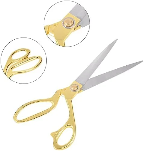 قیچی خیاطی 10.5 اینچی WMidNem استیل ضد زنگ با روکش طلایی قیچی خیاطی 10.5 اینچی WMidNem استیل ضد زنگ با روکش طلایی