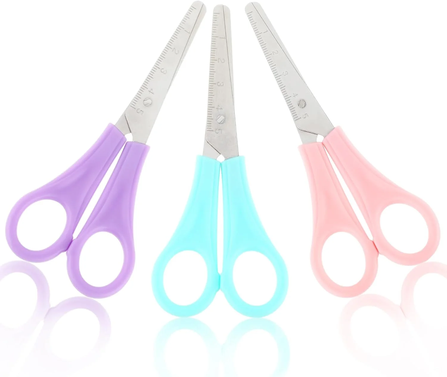 قیچی کودکانه WLLHYF بسته 3 عددی 5 اینچی، قیچی کاردستی، قیچی آموزشی پیش دبستانی، قیچی دانش آموزی، نوک گرد، قیچی ایمنی استیل ضد زنگ برای برش کاغذ، هنر و اسکرپ بوک قیچی کودکانه WLLHYF بسته 3 عددی 5 اینچی، قیچی کاردستی، قیچی آموزشی پیش دبستانی، قیچی دانش آموزی، نوک گرد، قیچی ایمنی استیل ضد زنگ برای برش کاغذ، هنر و اسکرپ بوک