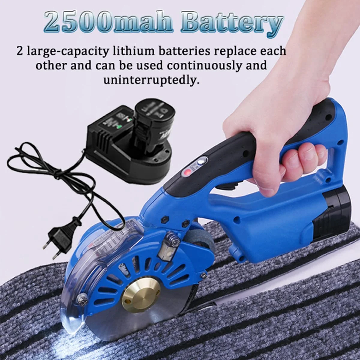 قیچی برقی پارچه WJFZDLUCK، قابل حمل، شارژی، با حداکثر ضخامت برش 2.7/3.2/4 سانتی متر و عملکرد روشنایی برای فرش، چرم، نمد (2 باتری)، 3.2 سانتی متر قیچی برقی پارچه WJFZDLUCK، قابل حمل، شارژی، با حداکثر ضخامت برش 2.7/3.2/4 سانتی متر و عملکرد روشنایی برای فرش، چرم، نمد (2 باتری)، 3.2 سانتی متر