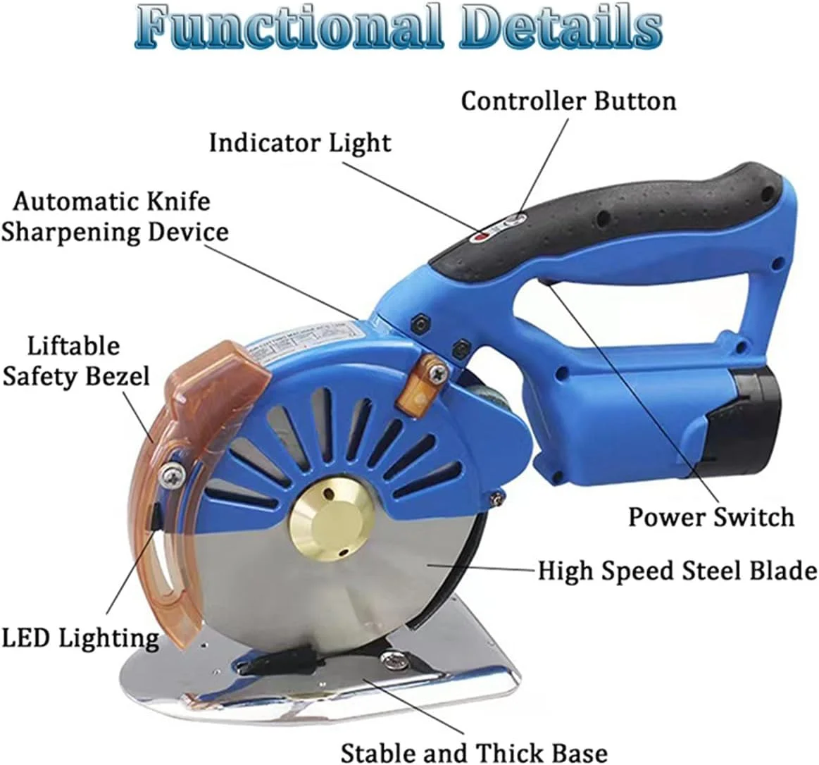 دستگاه برش پارچه شارژی WJFZDLUCK، قیچی پارچه ای قابل حمل با قابلیت تیز کردن خودکار و حداکثر ضخامت برش 2.7/3.2/4 سانتی متر - 2 باتری، 2.7 سانتی متر دستگاه برش پارچه شارژی WJFZDLUCK، قیچی پارچه ای قابل حمل با قابلیت تیز کردن خودکار و حداکثر ضخامت برش 2.7/3.2/4 سانتی متر - 2 باتری، 2.7 سانتی متر