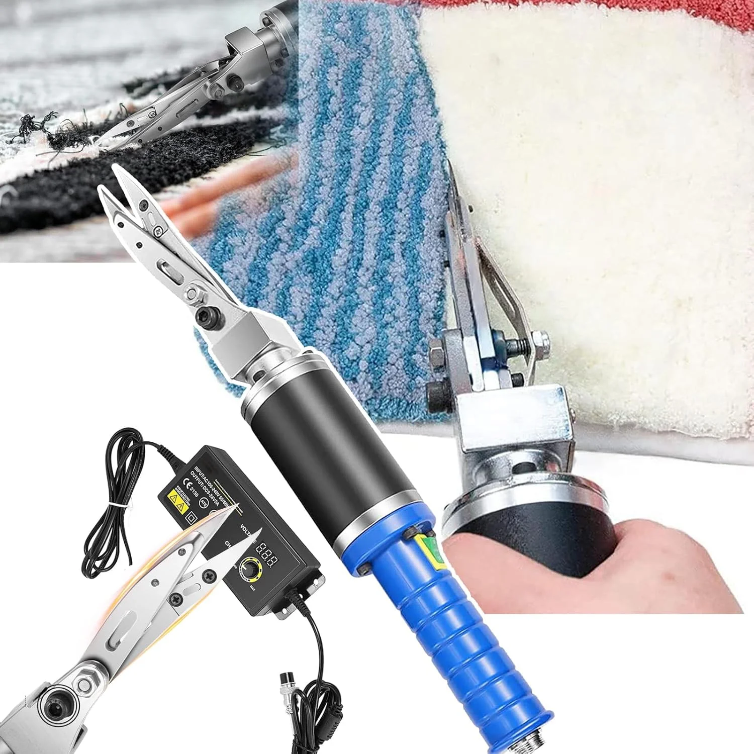 قیچی حکاکی فرش برقی WhCeoy (طول: 370 میلی متر)، قیچی مدل سازی و پیرایش حکاکی، 0 ~ 4000 دور در دقیقه / تنظیم دستگیره، برای لوازم برش خیاطی (1 کیلوگرم)، A