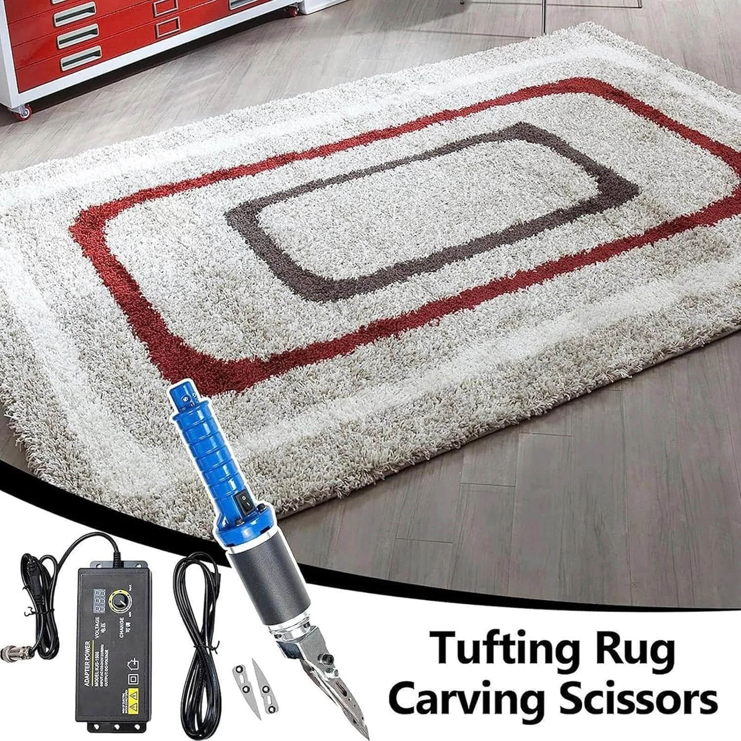 قیچی حکاکی فرش برقی WIKINK، قیچی باغبانی برقی 200 وات، 0 تا 4000 دور در دقیقه قابل تنظیم، برای برش پارچه، مقوا، صنایع دستی، خیاطی، کاردستی