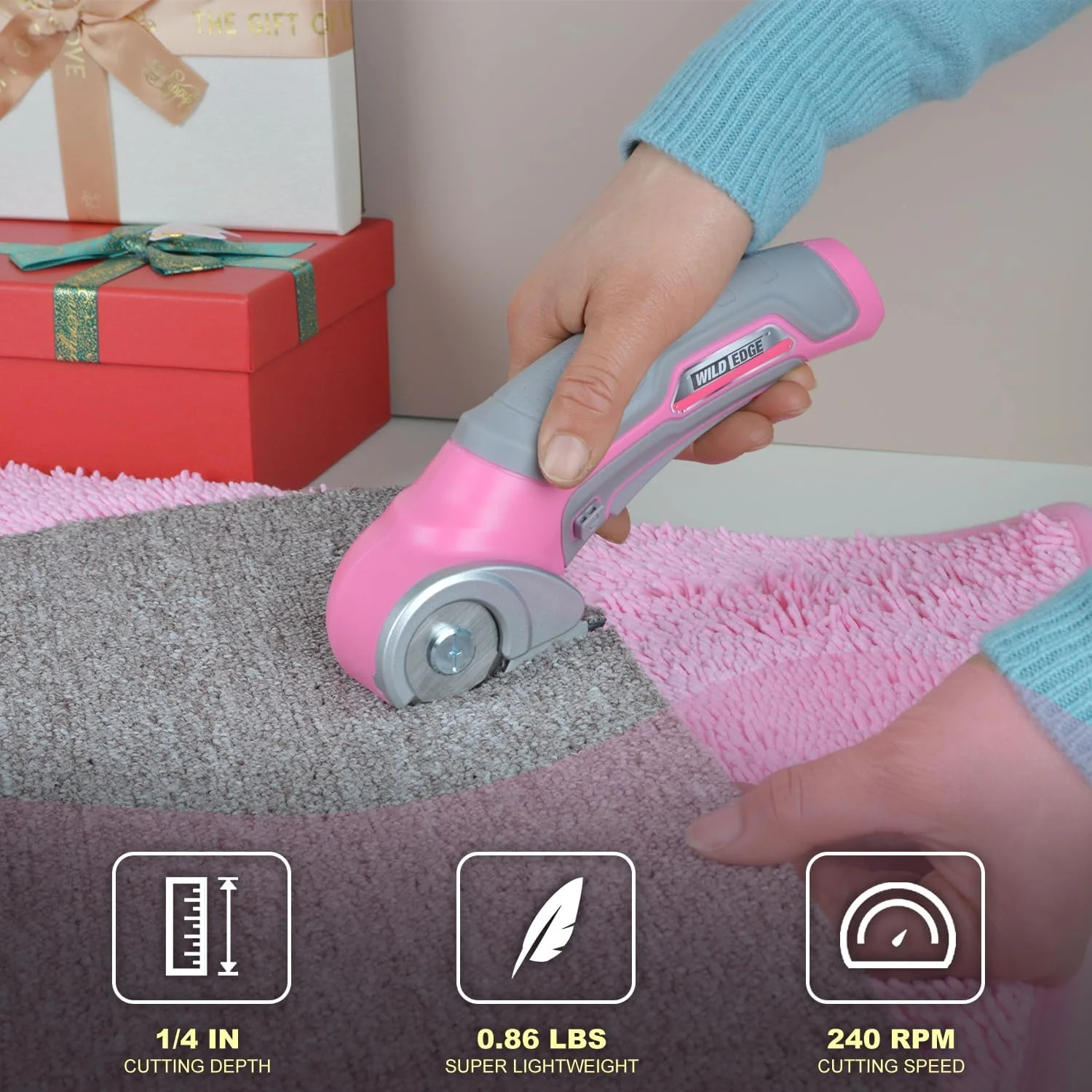 قیچی برقی شارژی وایرلس وایلد ادج برای بانوان، کاتر مقوایی صورتی با باتری 4 ولت با ظرفیت بالا، شارژر سریع، کیف نگهداری، 2 تیغه، جعبه بازکن برقی برای مقوا، فرش، پلاستیک، چرم قیچی برقی شارژی وایرلس وایلد ادج برای بانوان، کاتر مقوایی صورتی با باتری 4 ولت با ظرفیت بالا، شارژر سریع، کیف نگهداری، 2 تیغه، جعبه بازکن برقی برای مقوا، فرش، پلاستیک، چرم